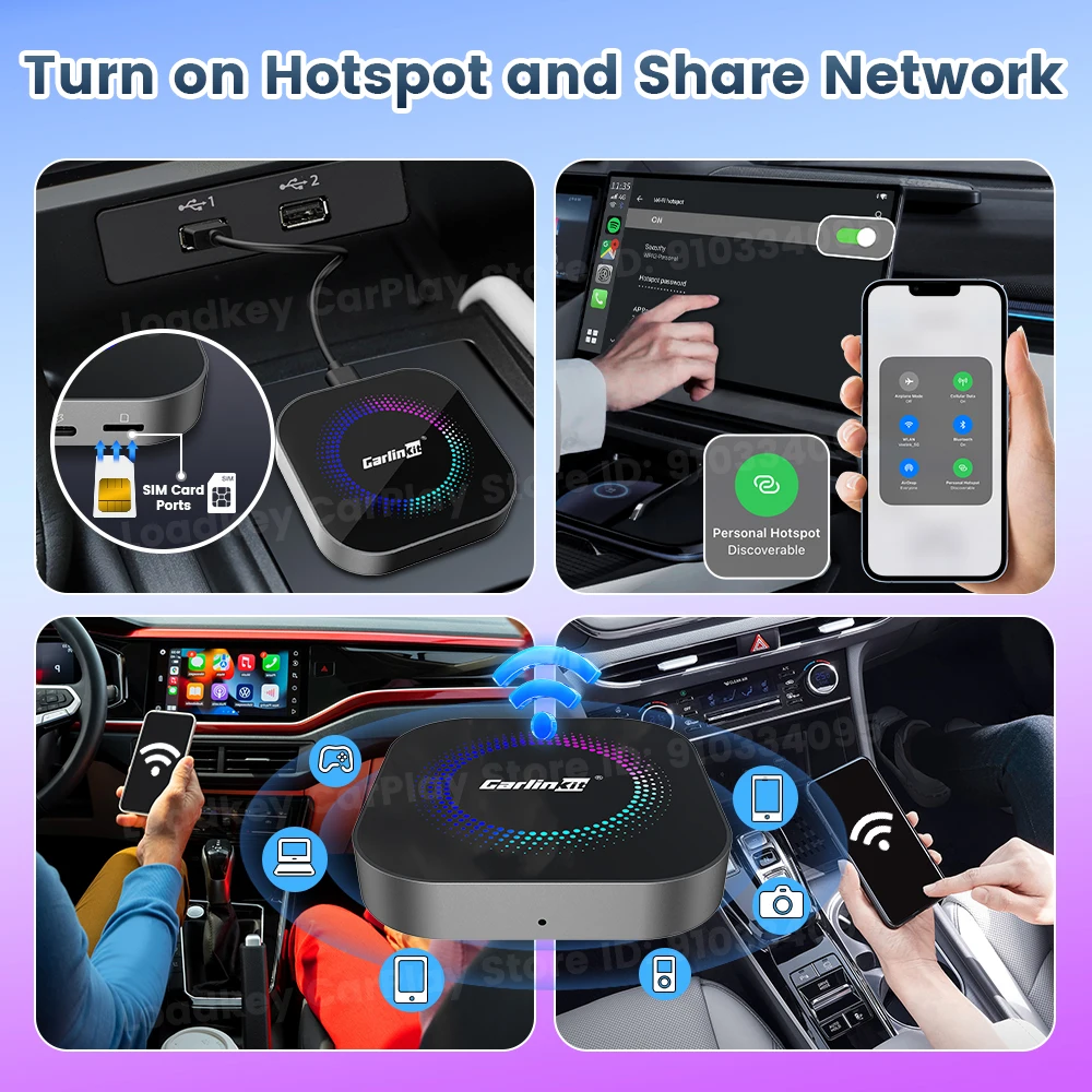 128G CarlinKit Wireless CarPlay سلكي إلى محول CarPlay اللاسلكي توصيل تلقائي QCM6225Car AI BOX التوصيل والتشغيل لـ Youtube Netflix #6