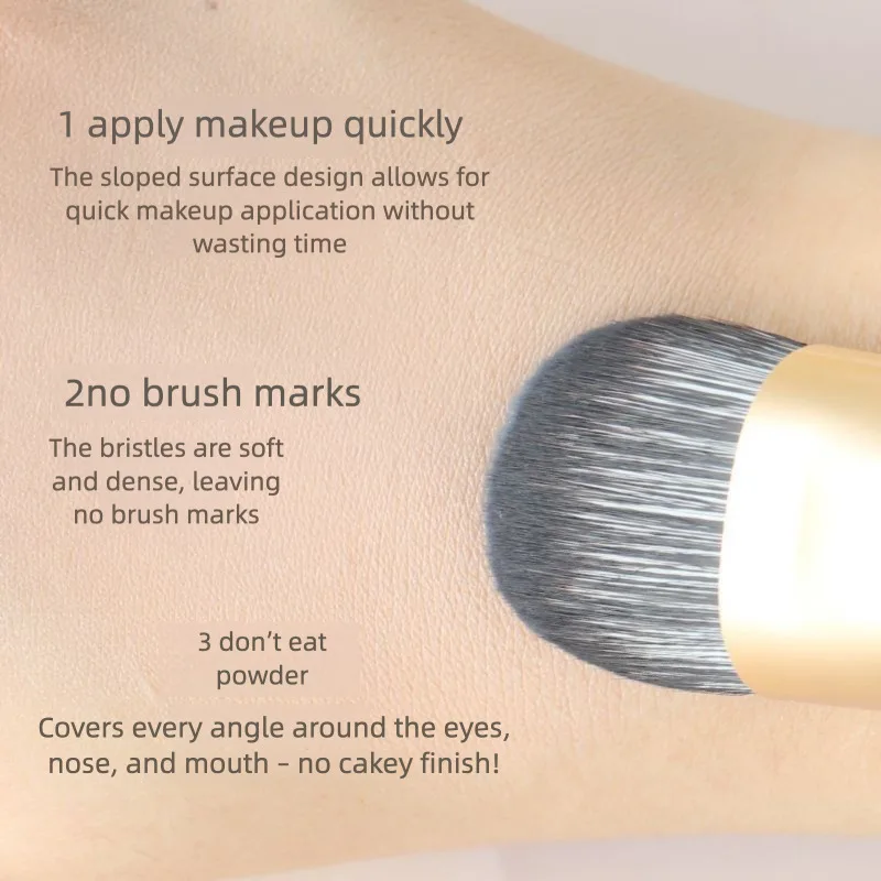 Anti-aging Modern Era N02 Seamless Foundation Brush, Powder-free Makeup Brush, Flat Head