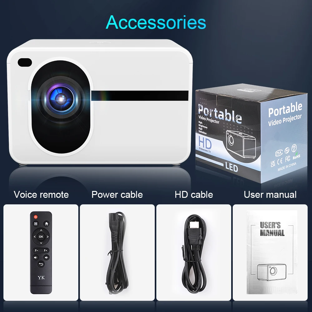 

Portable Projectors Audio and Video Devices for Home Theater Supports 1080P HDMI USB Beamer High Brightness Projector