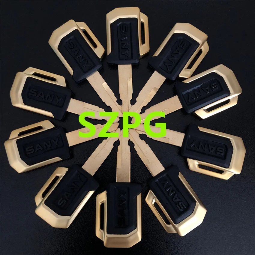 5/10PCS for Sany Open Door Ignition Keys Excavator Original New Tuhao Gold Key SY55 SY60 SY75 SY135 SY215