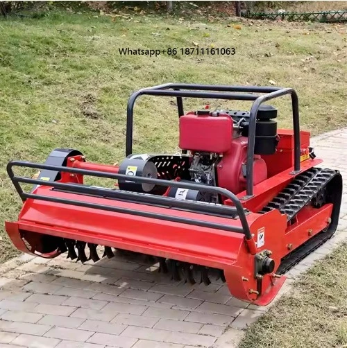 High Quality Industrial Single Cylinder  Lawn Mower with Remote Control Flail Cutting CE Certified Customizable Color