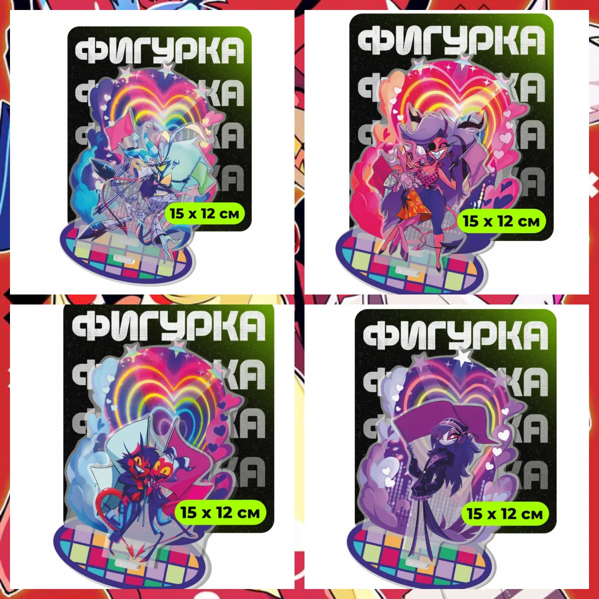 

15Cm Multi Layer Acrylic Standee for Helluva Boss Lucifer Blitzo Millie Anime Desktop Decorative Ornament Creativity Exquisite