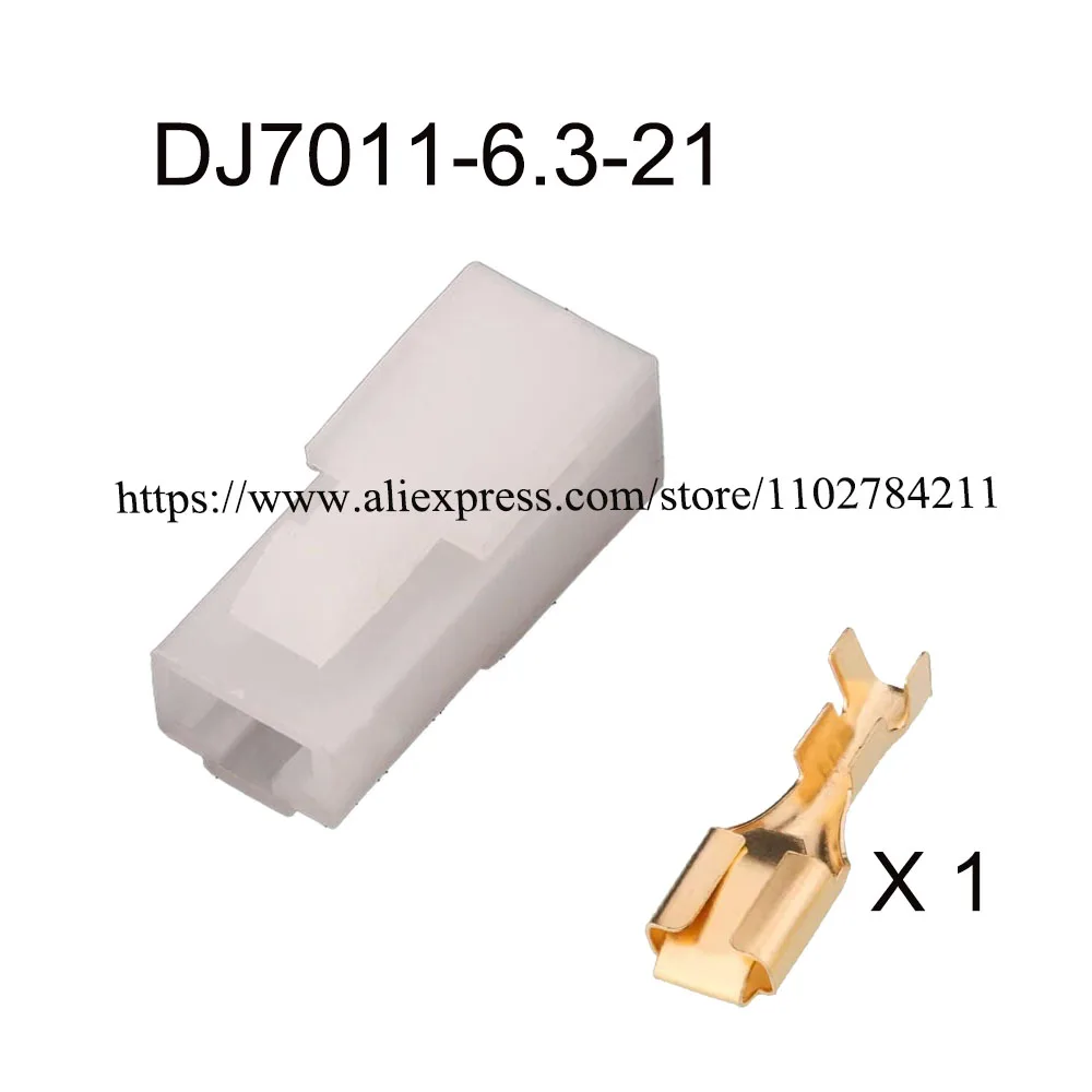 200set DJ7011-6.3-21 automotive Waterproof connector 1 pin famale male cable Plug socket  Includes terminal seal