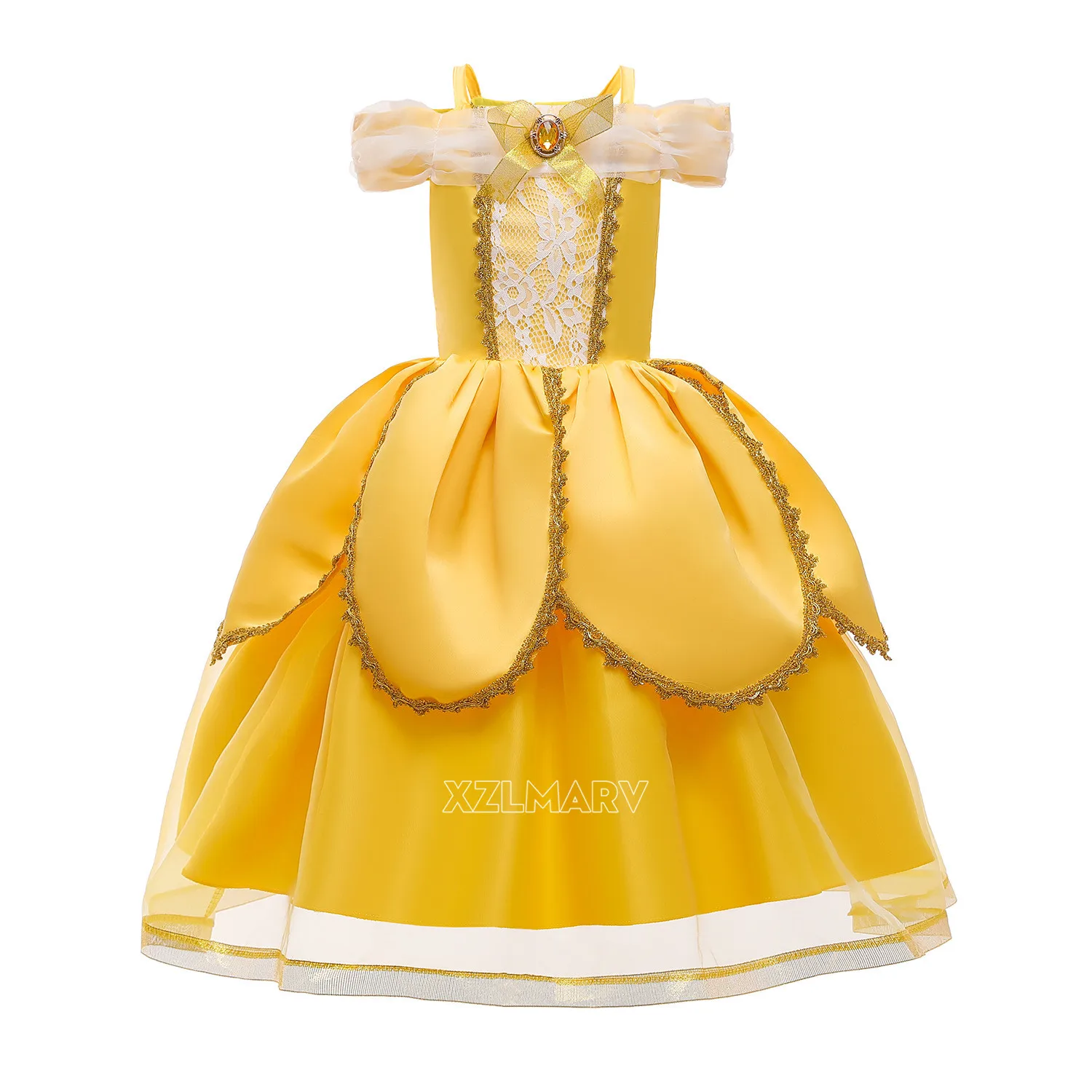 Girls Belle Dress Kids Ball Gown Princess Costume Beauty and Beast Children Christmas Birthday Carnival Party Cosplay Disguise