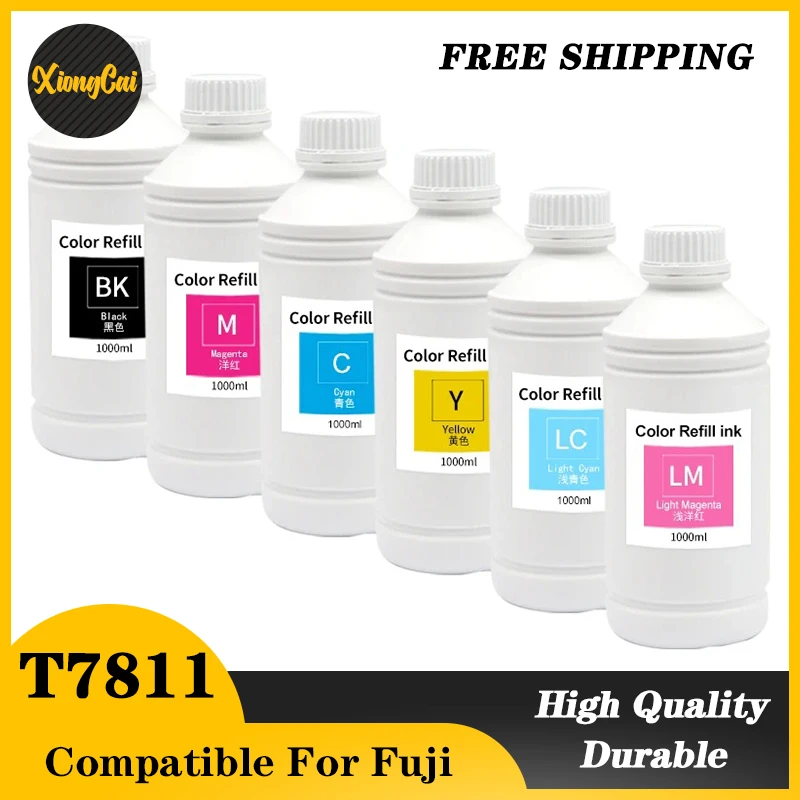 

1000ML Dye Ink higher quality For Fuji DX100 Printer T7811 T7812 T7816 Ink For Epson D700 Dye Ink T7821 T7826 6 Colors available