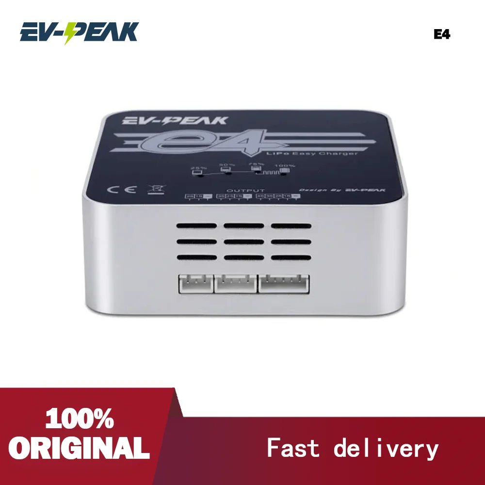 EV-PEAK E4 balanced charger Intelligent 2-4S lithium battery 50W model aircraft model ship