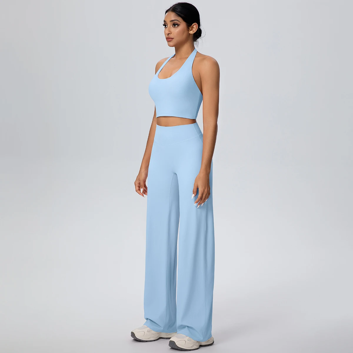 2 stück Atmungsaktive Sommer Workout Top Hosen Yoga Set Yoga Unterwäsche Mit Brust Pad Schnell Trocknend Push-Up Bleistift Hosen yoga Set – Detail 21