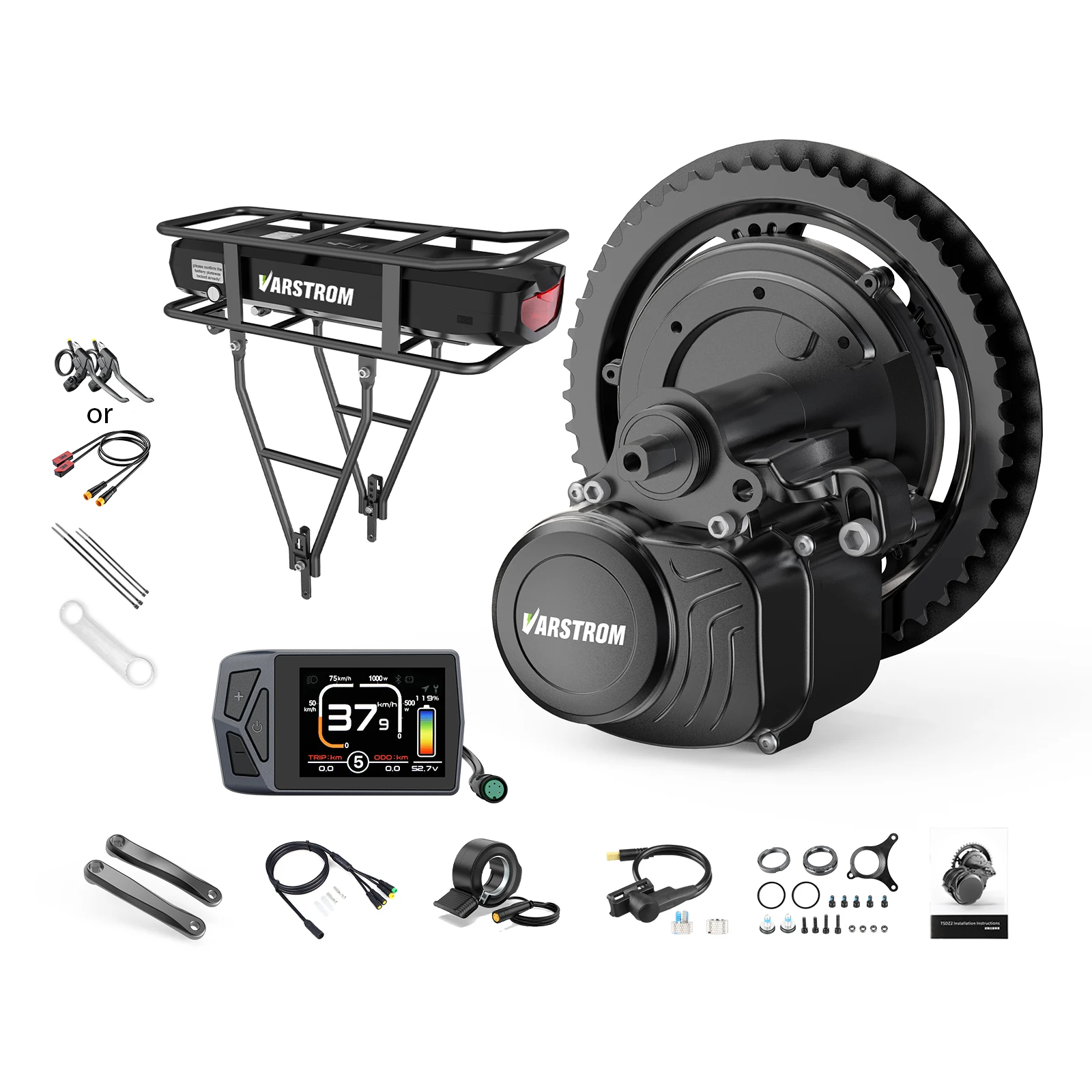 AliExpress NONE Tongsheng 36V 250W Mid Drive Motor TSDZ2B TSDZ Electric Bike Conversion Kit eBike Torque Sensor Engine 13Ah 24Ah Hailong Battery