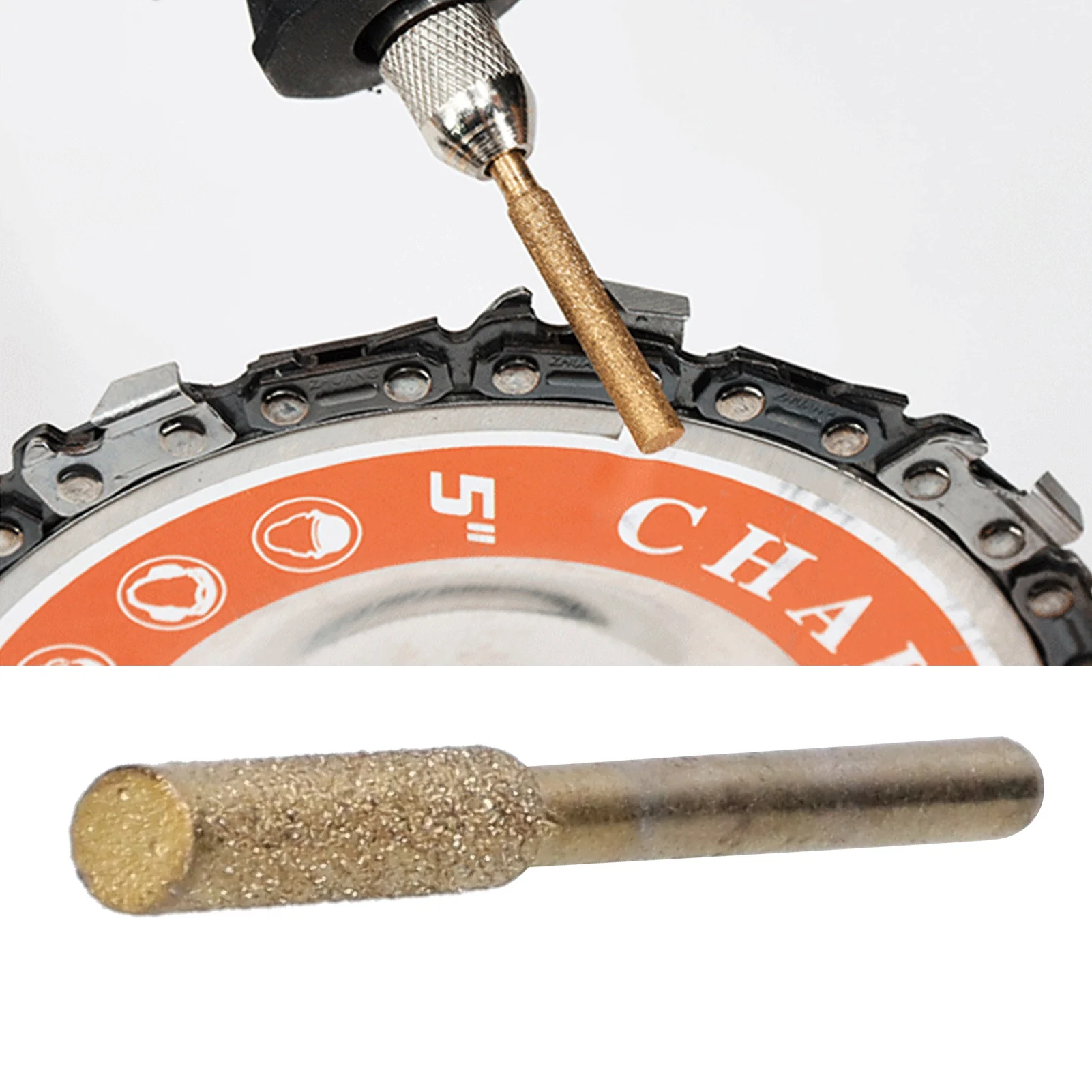 20 قطعة مبراة المنشار الماس المغلفة أسطواني لدغ سلسلة المنشار 4/4.8/5.5 مللي متر التيتانيوم المغلفة مبراة النقش أداة تجليخ