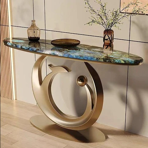 Modern light luxury stone entrance table, living room entrance, door to door, wall-to-wall viewing platform