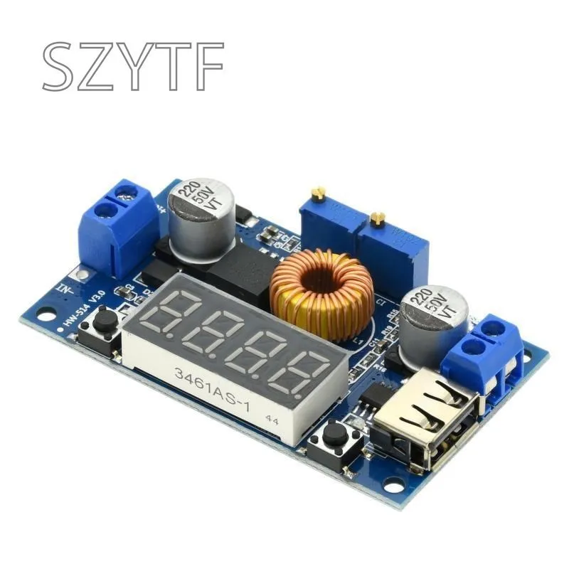 1PCS XL4015 75W DC-DC 5A Voltage Regulators Module Adjustable Buck Module With Voltmeter Display