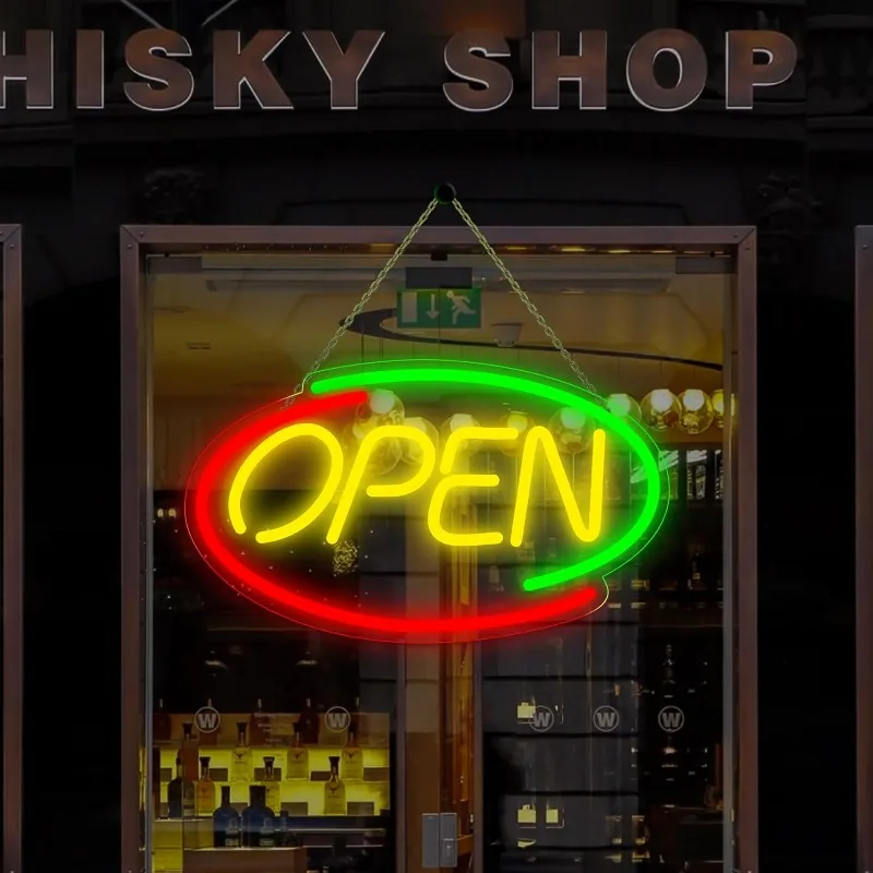 XM LED Open Neon Signs for Business Window Doors, USB-powered Windows Shop Bar Salon Restaurant Wall Shop Bar 생일파티