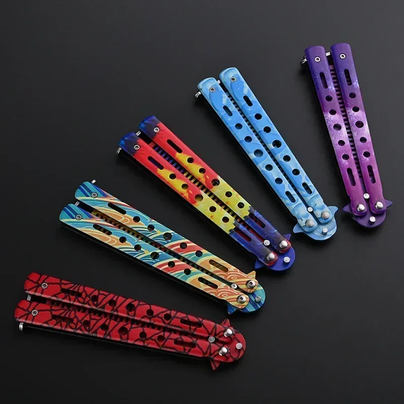 Foldable Comb Stainless Steel Practice Training Butterfly Knife Comb Beard Moustache Brushe Salon Hairdressing Hair Styling Tool