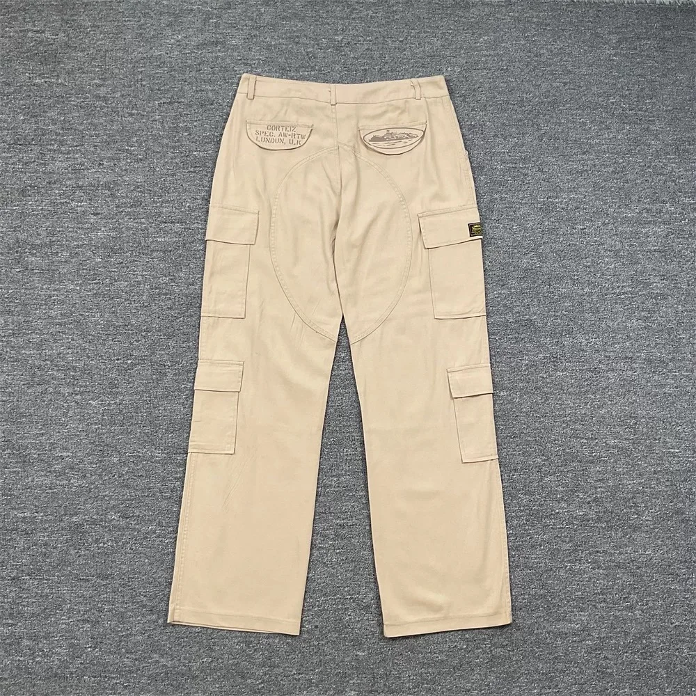 Moda camuflagem calças de trabalho soltas perna reta casual calças compridas para homens e mulheres vários kets algodão confortável