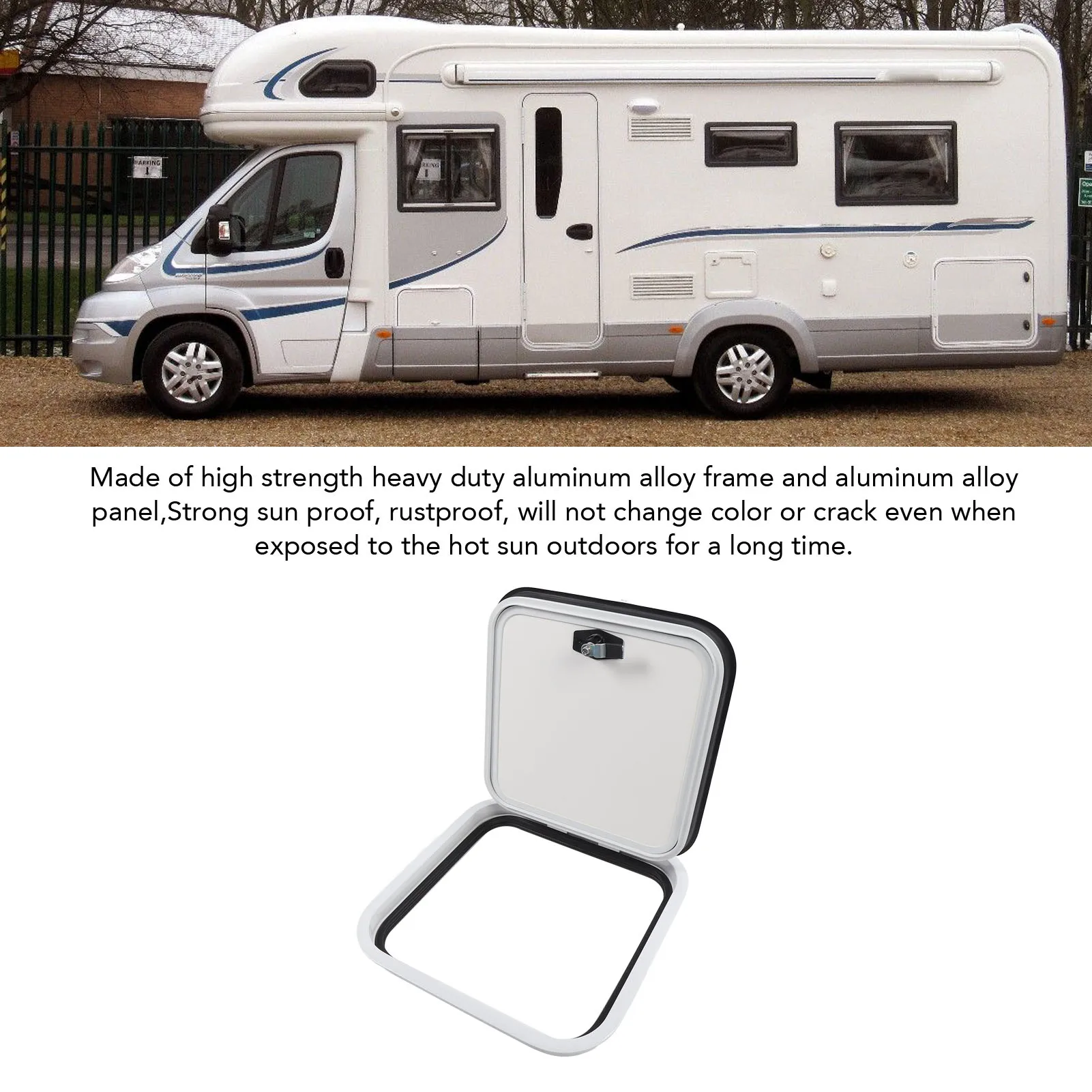 RV مقصورة الباب 16X16in متنقل باب الأمتعة زاوية مستديرة مكافحة تتلاشى ممتازة ختم امتصاص الصدمات ل Campervan