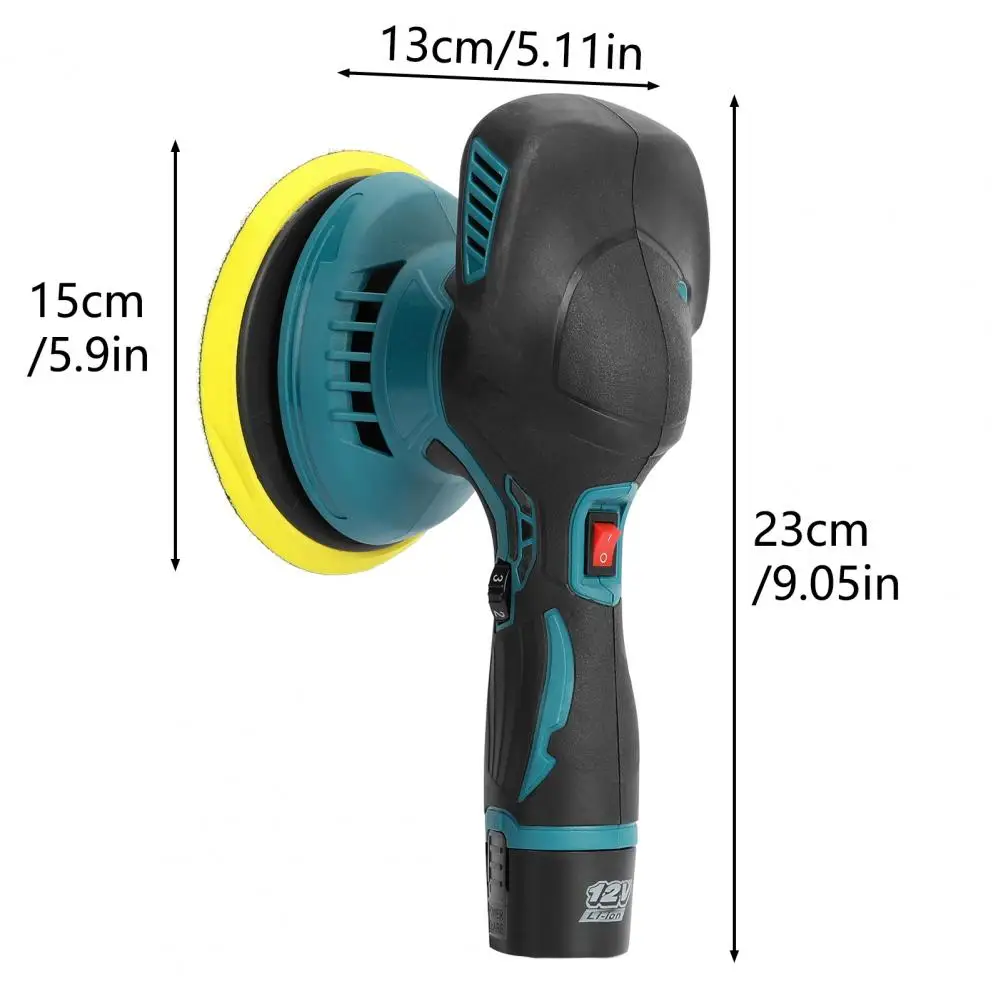 

Car Polisher 6 Variable Speed Battery Powered Cordless Powerful Motor Ergonomic Handle Car Polishing Dual Car Buffer Polisher