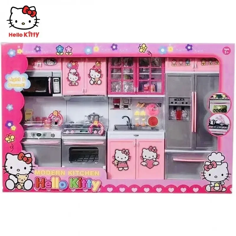 

Детский игровой домик Hello Kitty, игрушка для приготовления еды, мини-кухня, набор игрушек для детей, рождественские подарки