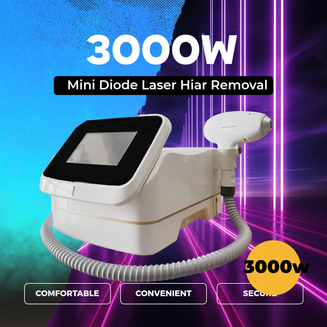 

Professional Mini Diode Ice Titanium Laser Hair Removal Machine Freezing Point Painless Permanent CE 755nm808nm940nm1064nm4000w