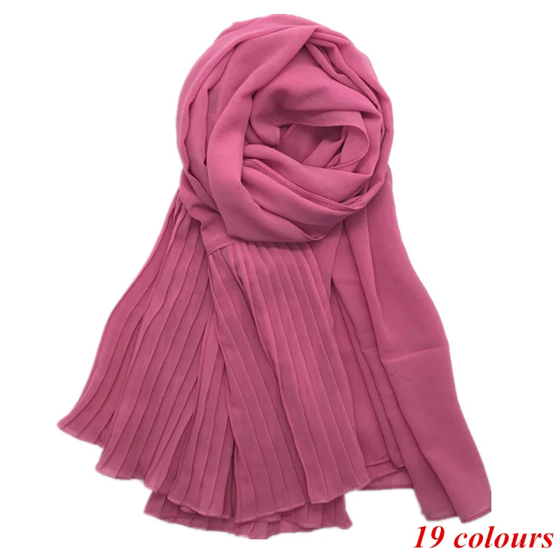 Pure Color Pearl Chiffon Flat Pleated Stitching Lace Crumpled Toe Cap Scarf Shawl One Piece Dropshipping