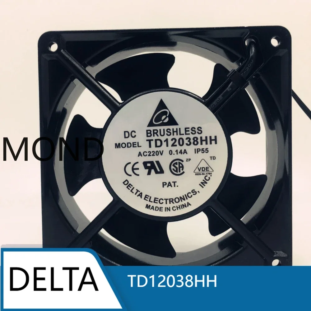 TD12038HH Delta พัดลม 12 ซม.12038 AC 220V 0.14A อุตสาหกรรม Axial Flow พัดลมระบายความร้อน