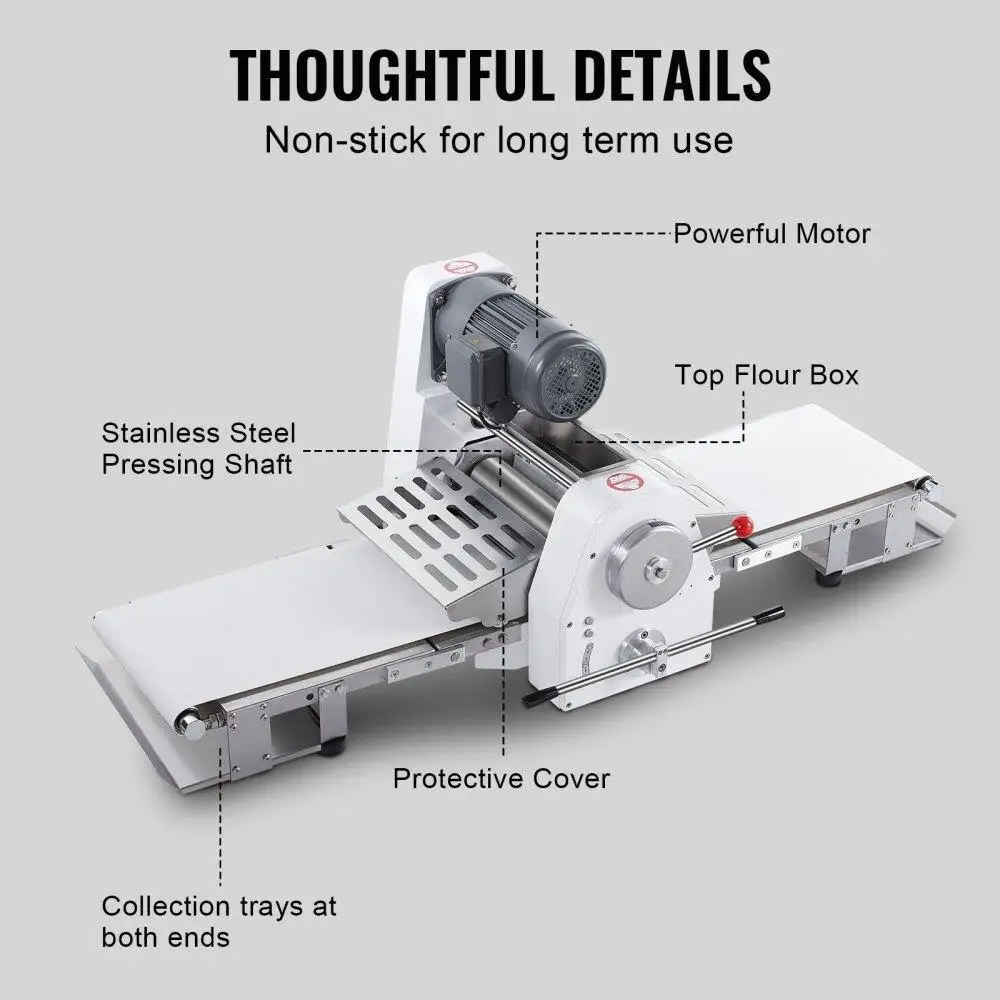 آلة تغليف العجين 15.7 بوصة الكهربائية أداة فرد العجين المعجنات الصحافة لصنع البيتزا والمعجنات
