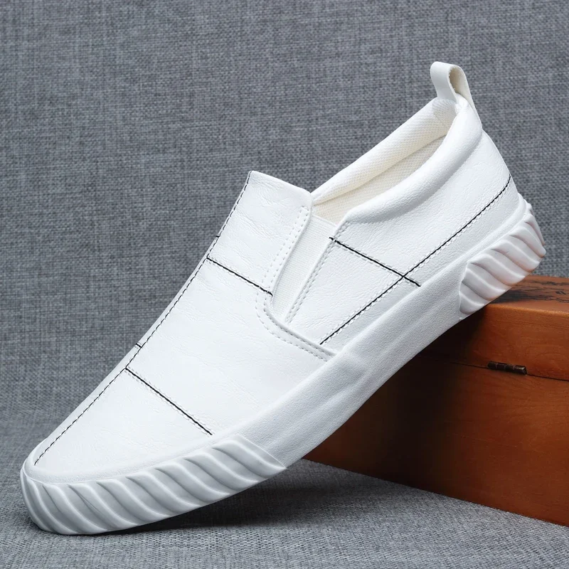 2024 Shoes for Men Leather Casual Shoes Spring New Designer Fashion Leisure Slip-on Loafers Flat Shoes