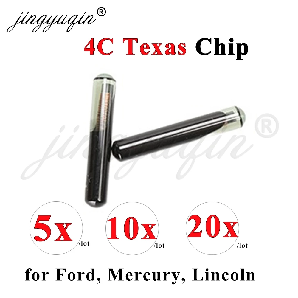 jingyuqin 5/10/20pcs ID4C Big Glass Chip ID 4C Texas Car Key Transponder Chip for Ford Mercury Lincoln Mazda Toyota Aftermarket