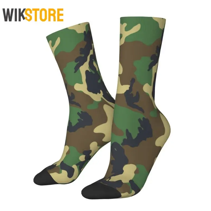 

Funny Print Military Woodland Camo Socks for Women Men Stretch Summer Autumn Winter Army Tactical Camouflage Fashion Crew Socks