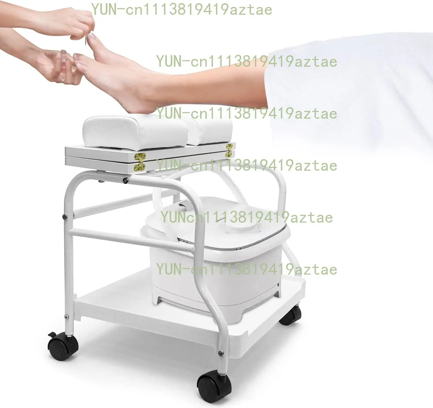 Manicure Foot Bath Tool Cart Pedicure Chair Salon Foot Massage Station with 3 Shelves Trolley for Esthetician Pedicure Spa