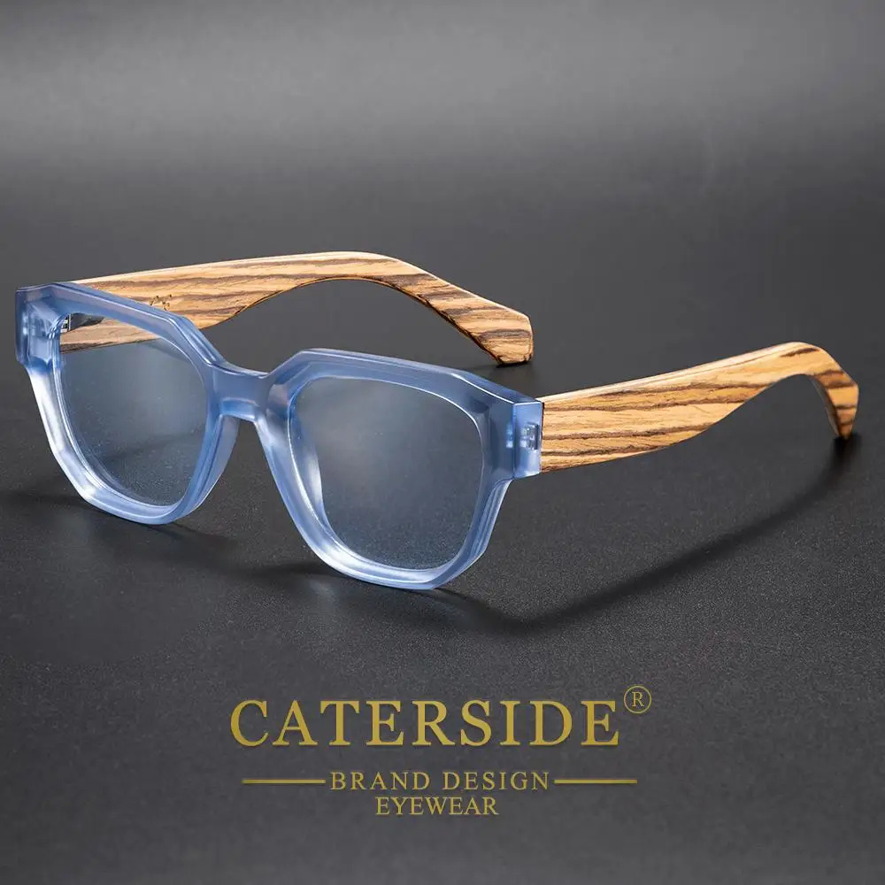 CATERSIDE Vintage Herren-Sonnenbrille mit quadratischem Rahmen, Holzbein-Design, Sonnenbrille für Damen, Outdoor-Reise- und Fahrbrille, UV400 – Detail 1