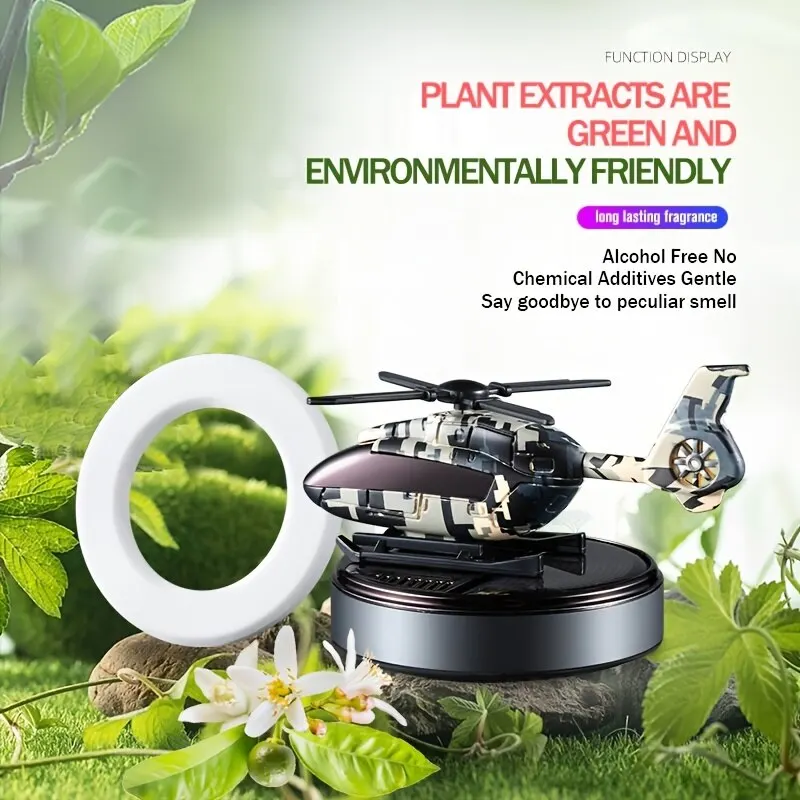 Car Air Freshener Solar Helicopter Interior Accessories Decoration Propeller Rotating Auto Flavoring Perfume Diffuser Supplies image 4