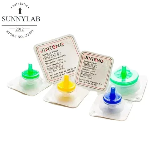 10 unids/lote filtro tipo aguja estéril de nailon/PES/PTFE de laboratorio 13mm 25mm 33mm 0.22um/0.45um filtro de jeringa de membrana Millipore