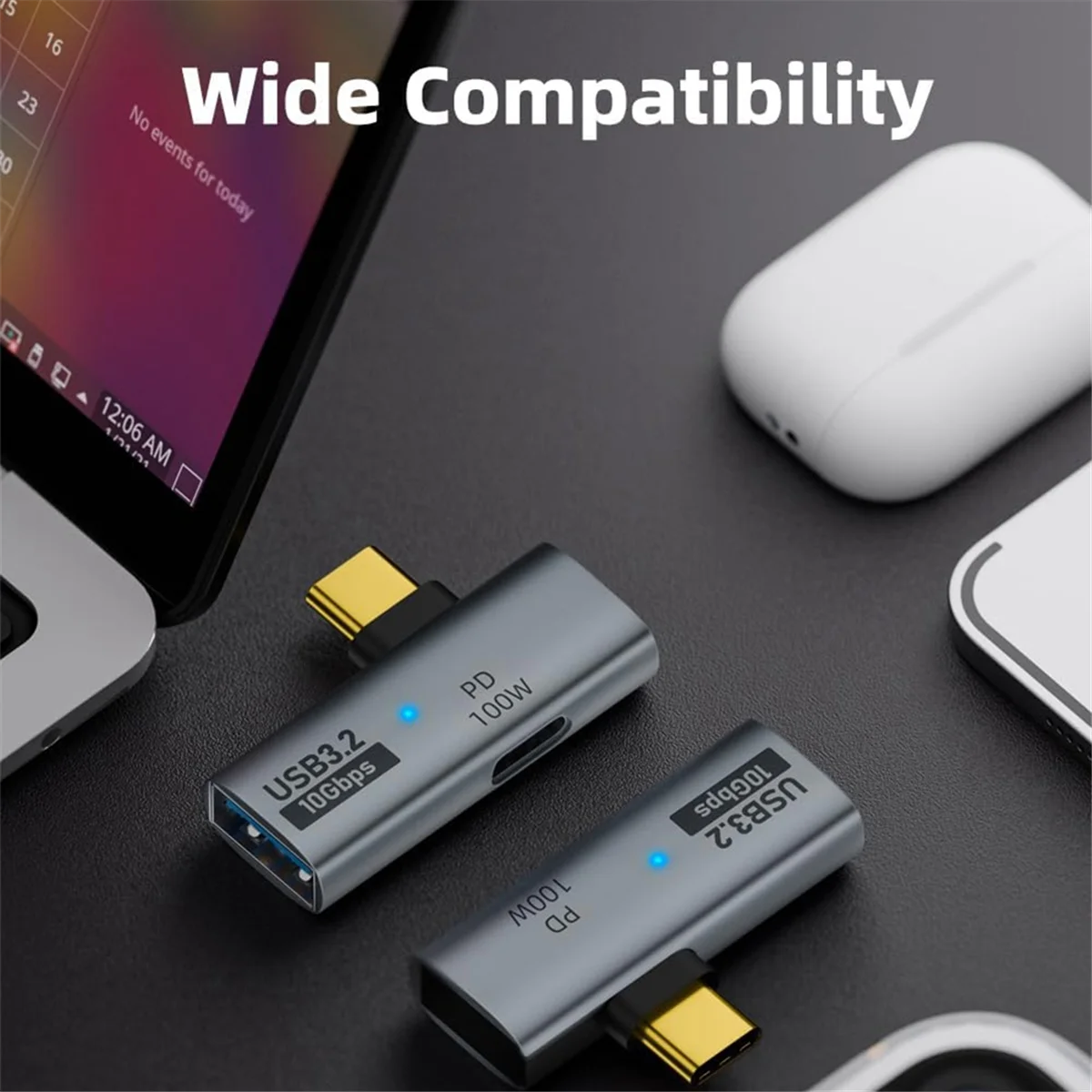 A10Z-2-In-1 USB C to USB 3.2 Adapter with 100W Charging Port, Thunderbolt 4/3 OTG Converter for Rog Ally,for Steam