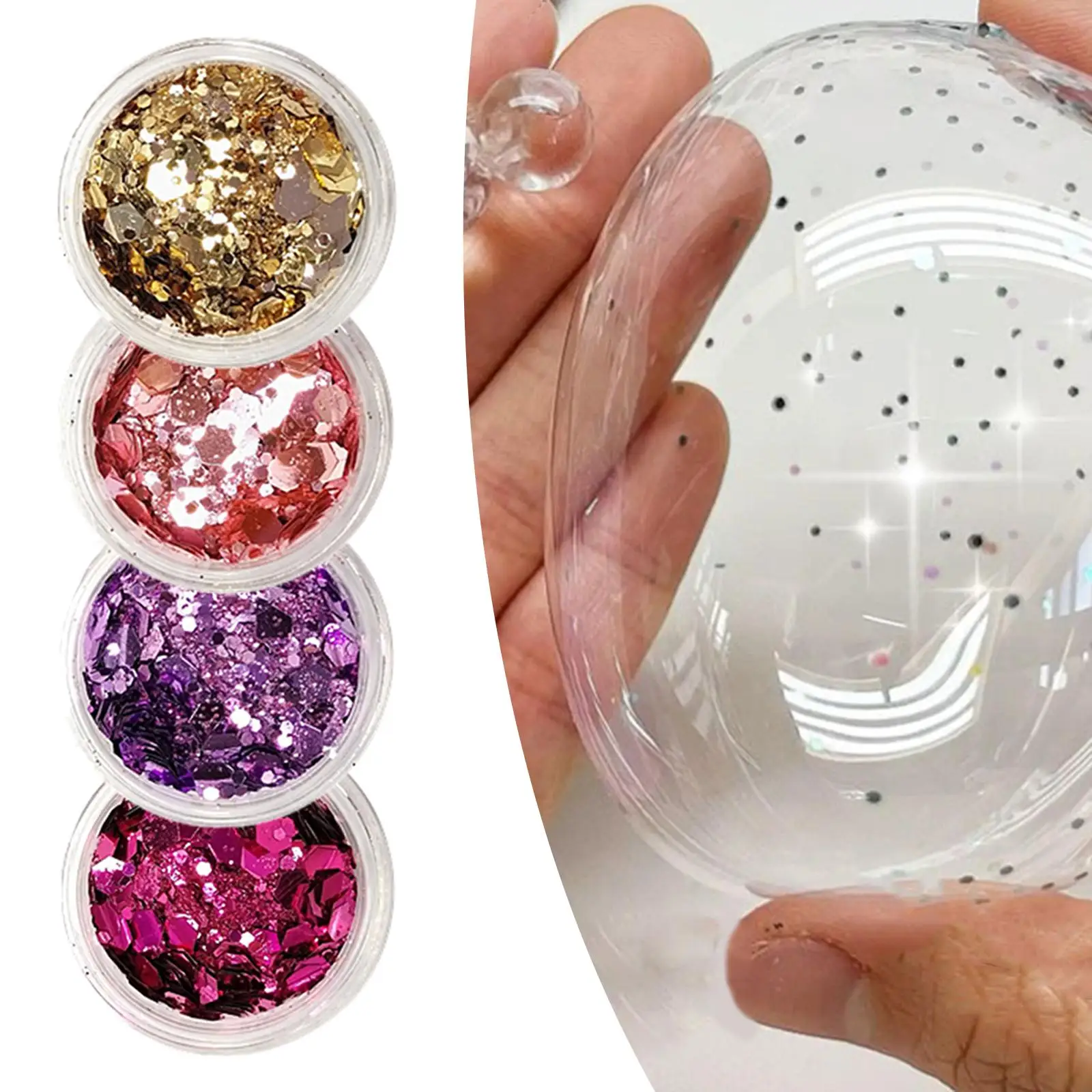4 pezzi grosso glitter 2.5ml fai da te che soffia bolla scintilla paillettes scaglie per trucco smalto per unghie resina arte nano nastri resina epossidica