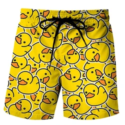 Funny Duck Graphic Beach Shorts for Men 3D Print Animal Board Shorts Sports Gym Swim Trunks Swimsuit homme Cool Ice Shorts Pants