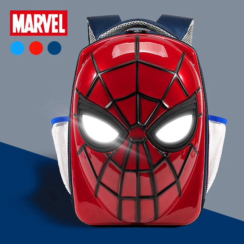 2023 New Marvel Super Hero Iron Man Kids Backpack Led Glow Waterproof Cartoon Styling Student Stationery Storage Bag Wholesale