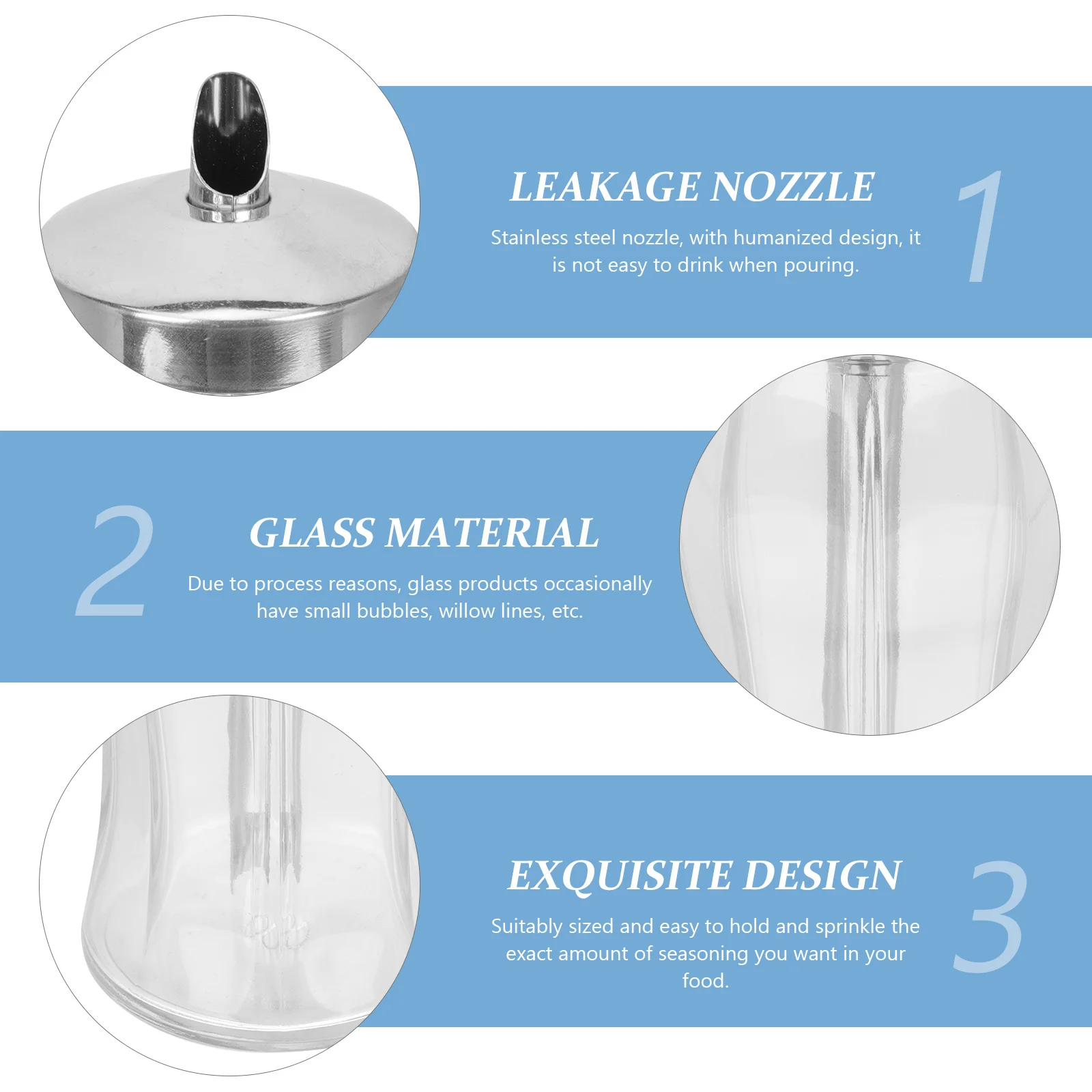 

Portable Glass Pepper Salt Shaker Kitchen Spice Storage Bottle Household Sugar Jar Salt Dispenser Condiment Bottle