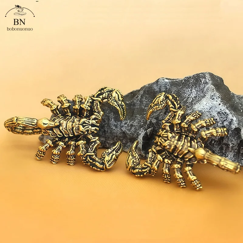 Vintage Brass Scorpion Miniatures Figurines Office Desktop Small Ornament Tea Pet Home Decoration Accessories Gifts