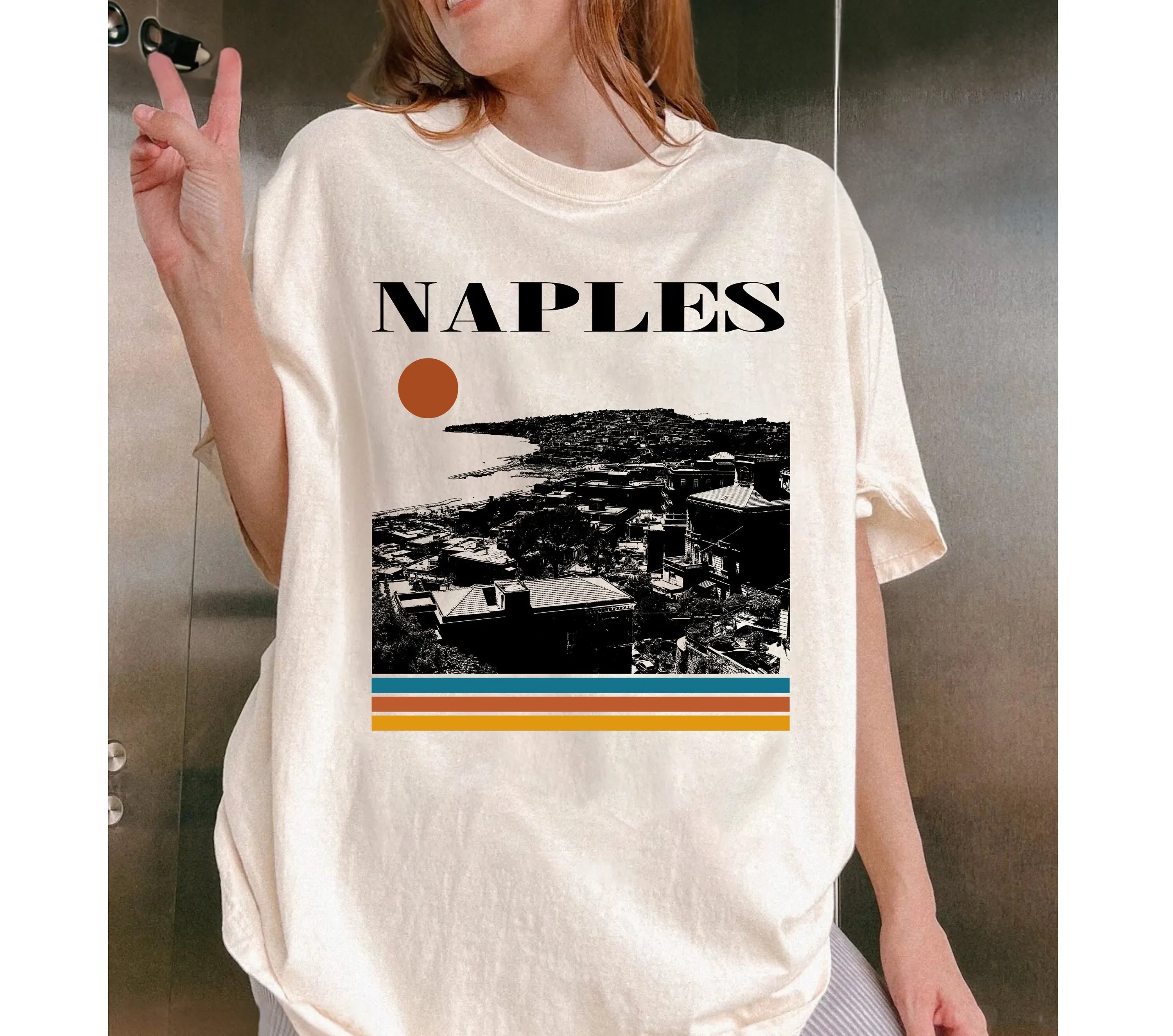 Naples T Shirt Italy Vintage Retro Travel MinimalisT