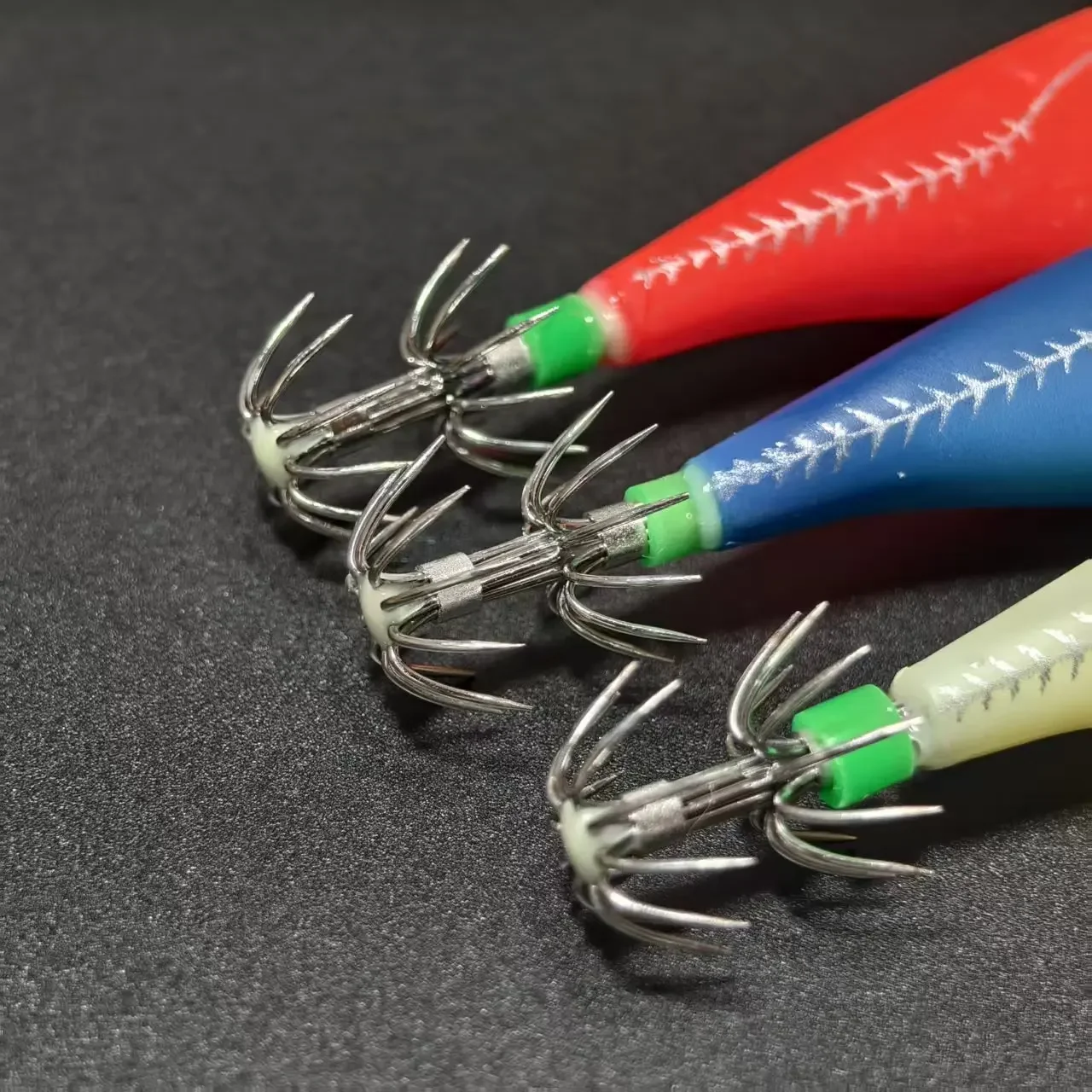 6 قطع من خطافات الحبار المتوهجة - طعوم الروبيان الأفقية - طعوم لـ Egi، رقص حبار الحبار، طعوم صلبة لصيد الأخطبوط #4