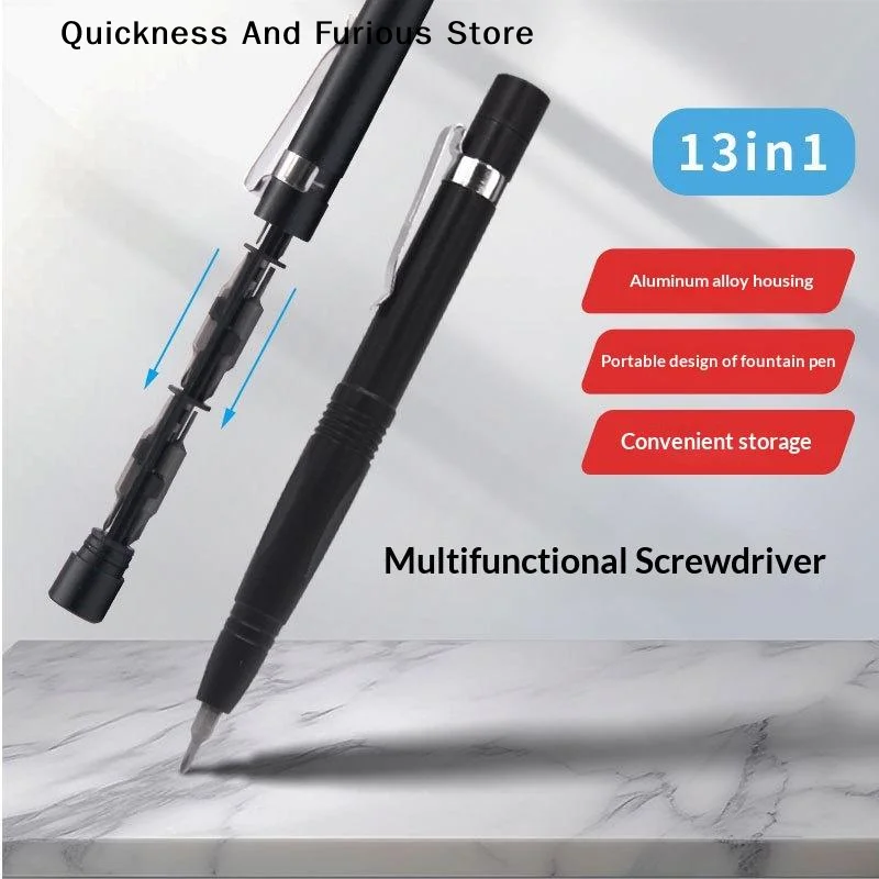 13 in 1 Precision Screwdriver Set Magnetic Bits Pen Style Manual Repair Tools Kit for Eyeglass Watch PC Jewelers Laptop iPhone