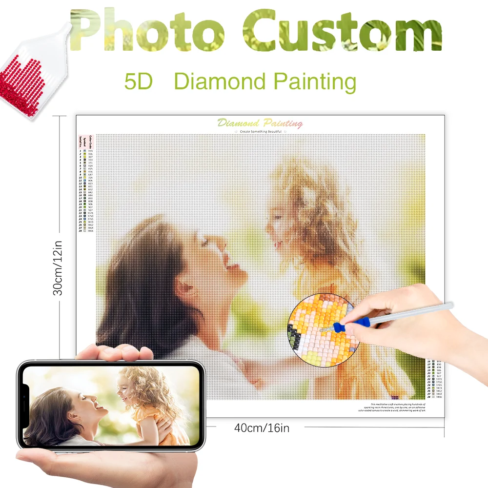 

GATYZTORY Photo Custom Diamond Embroidery Full Round Crystal Diamond Painting Cross Stitch Diamond Mosaic Kits Unique Gift