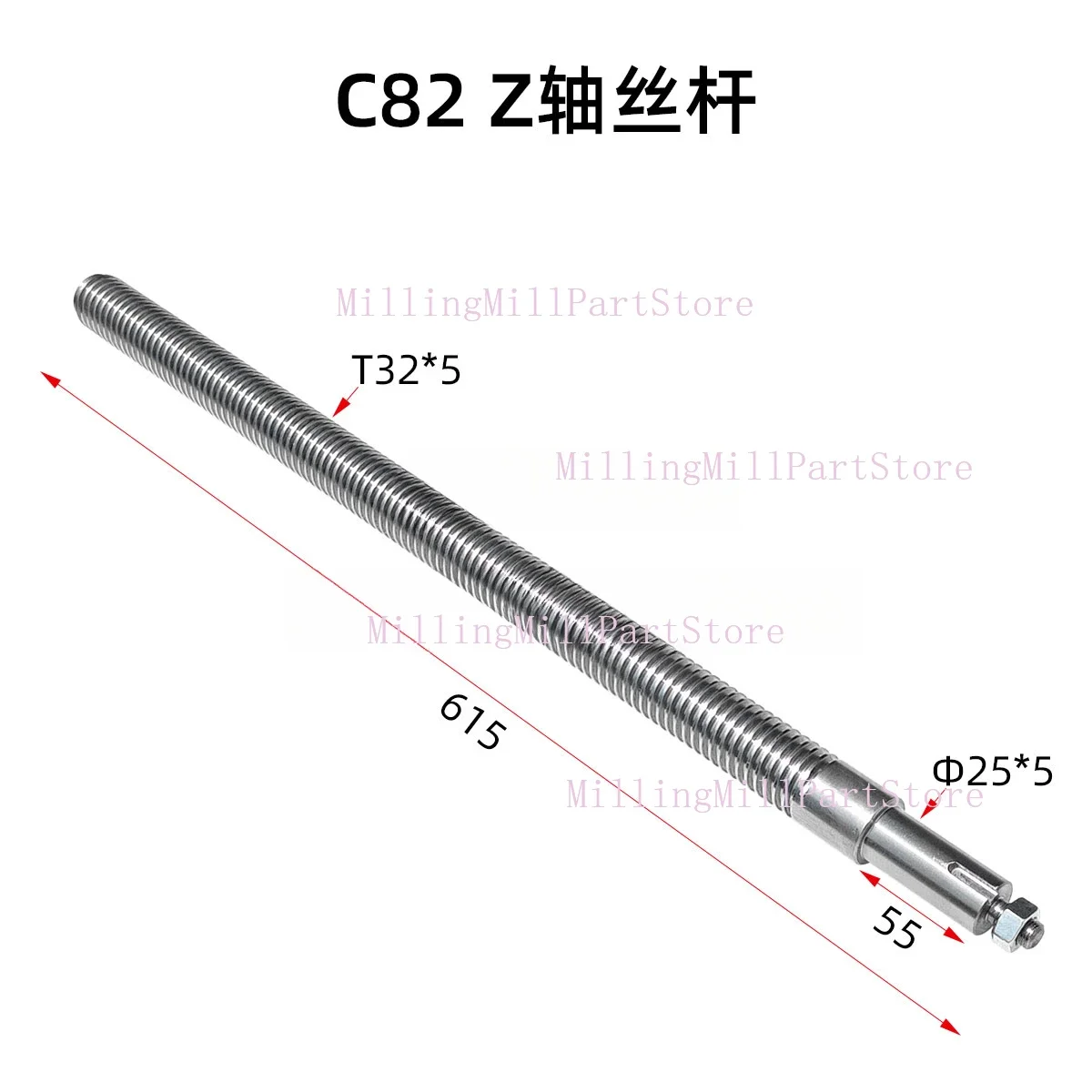منضدة X محور Y محور Z محور المسمار النحاس كم المسمار الروك الذراع قونغ السرير برج آلة طحن الملحقات