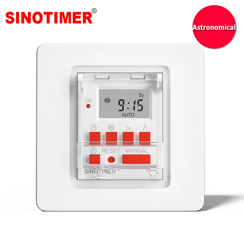 TM915T 85-265VAC Astronomical Timer Switch 30A for Automatic Calculation of Sunrise and Sunset in Latitude and Longitude