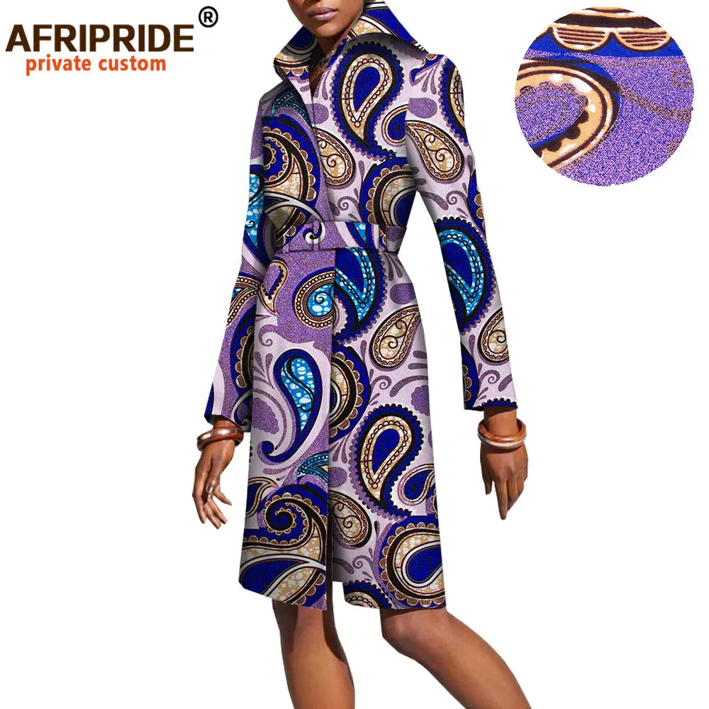 Mantel Wanita Pakaian Afrika untuk Wanita Pakaian Ankara Pakaian Print Jaket Pakaian Luar Lengan Panjang Pakaian Dashiki Fashion A1824003