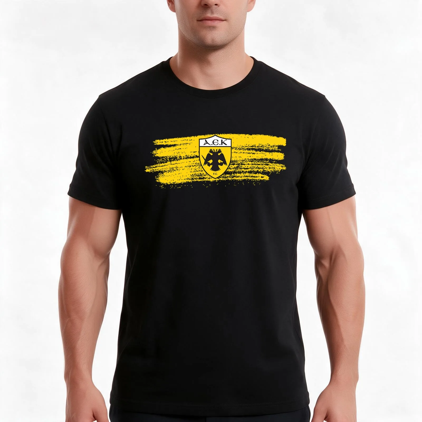 AEK ATHENS T-Shirt, Summer Casual Cotton Tee, Oversized Streetwear Tops, Vintage Graphic Print, Loose Fit Short Sleeve