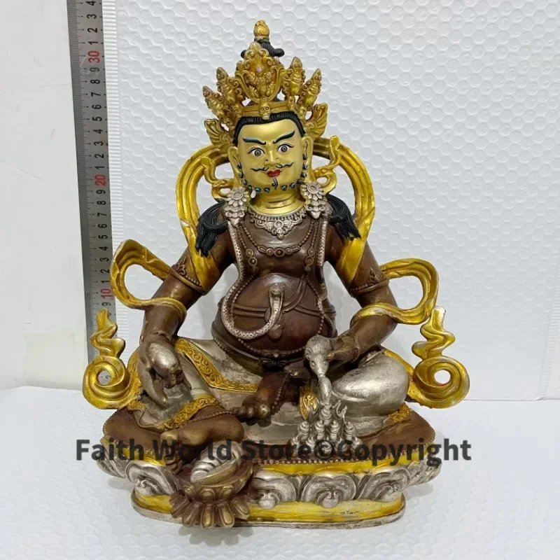 large 2025 GOOD quality gilding Yellow Jambhala the god of wealth Worship Buddha copper statue bring business money GOOD LUCK