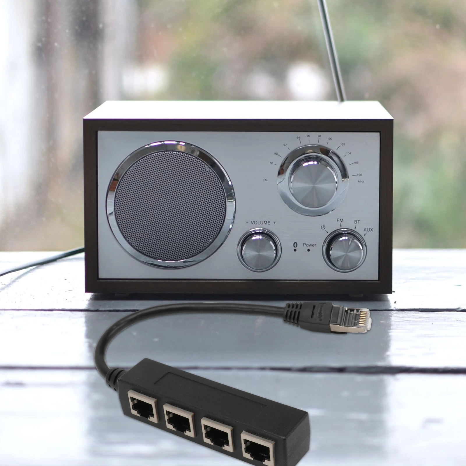 

1pc 4-Slot Splitter Distributor Accessory Home Office Compact Lightweight Durable 4-Slot Cable Splitter Device Network