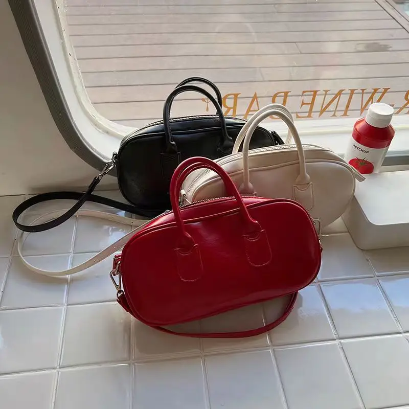 Sac fourre-tout en PU rouge pour femme, sacs initiés rétro vintage, sac sous les bras pour femme, sac à documents solide, sac classique tout match, mode commpiedmont