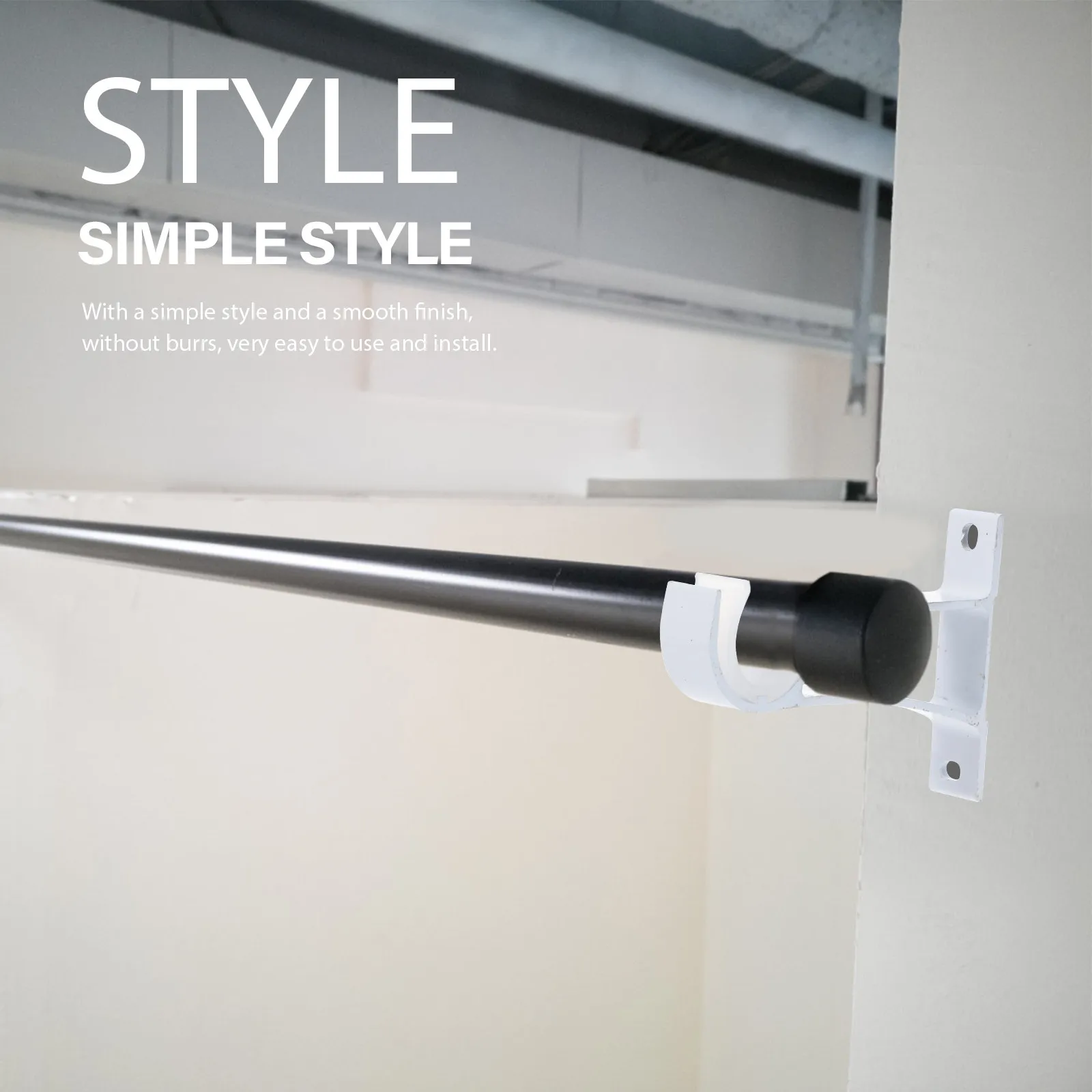 1Set Modern Curtain Rod Brackets Strong Reliable Installation Hardware Suitable for Roman Rods Valance Rods Curtain Bar Racks